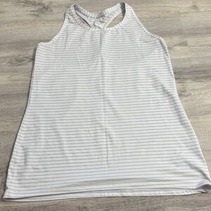 Athleta Women's Striped Tank Top - White and Gray